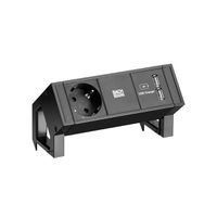 BACHMANN DESK2 1x contact de protection 1x USB-Charger, noir