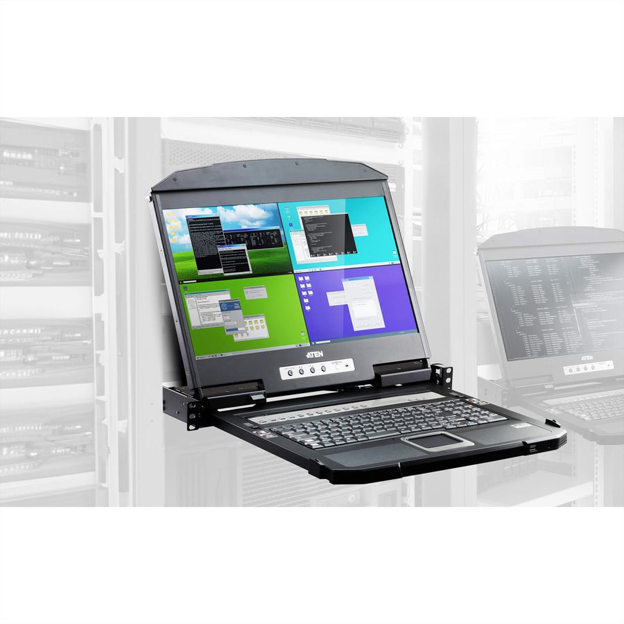 ATEN CL3884NW 4-Port Multi-View Dual Rail WideSceen LCD KVM, CH-Layout