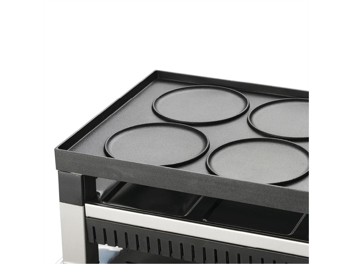 Grill à raclette et à pizza Solis pour 8 personnes, gris