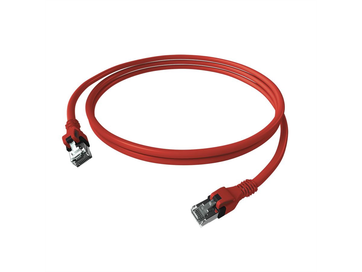 Cordon EasyLan DualBoot PushPull IP20, Cat.6A (Classe EA), S/FTP, rouge, 3 m