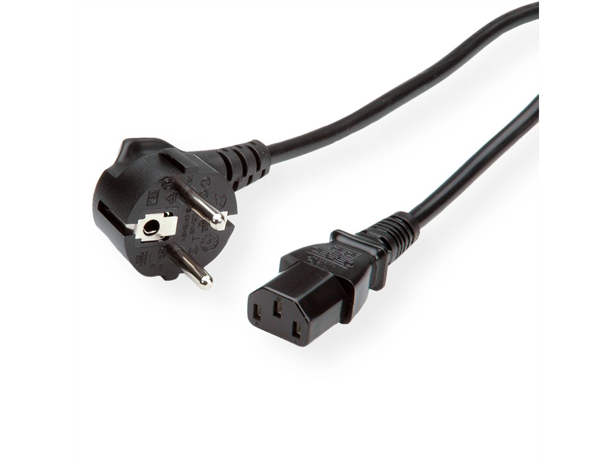 VALUE Netzkabel, gerade IEC-Buchse, schwarz, 0,6 m