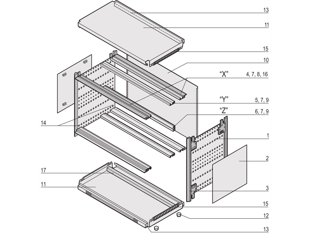 SCHROFF ratiopacPRO air Komplettgehäuse - RAT.PRO AIR 6/7HE 84TE 375T