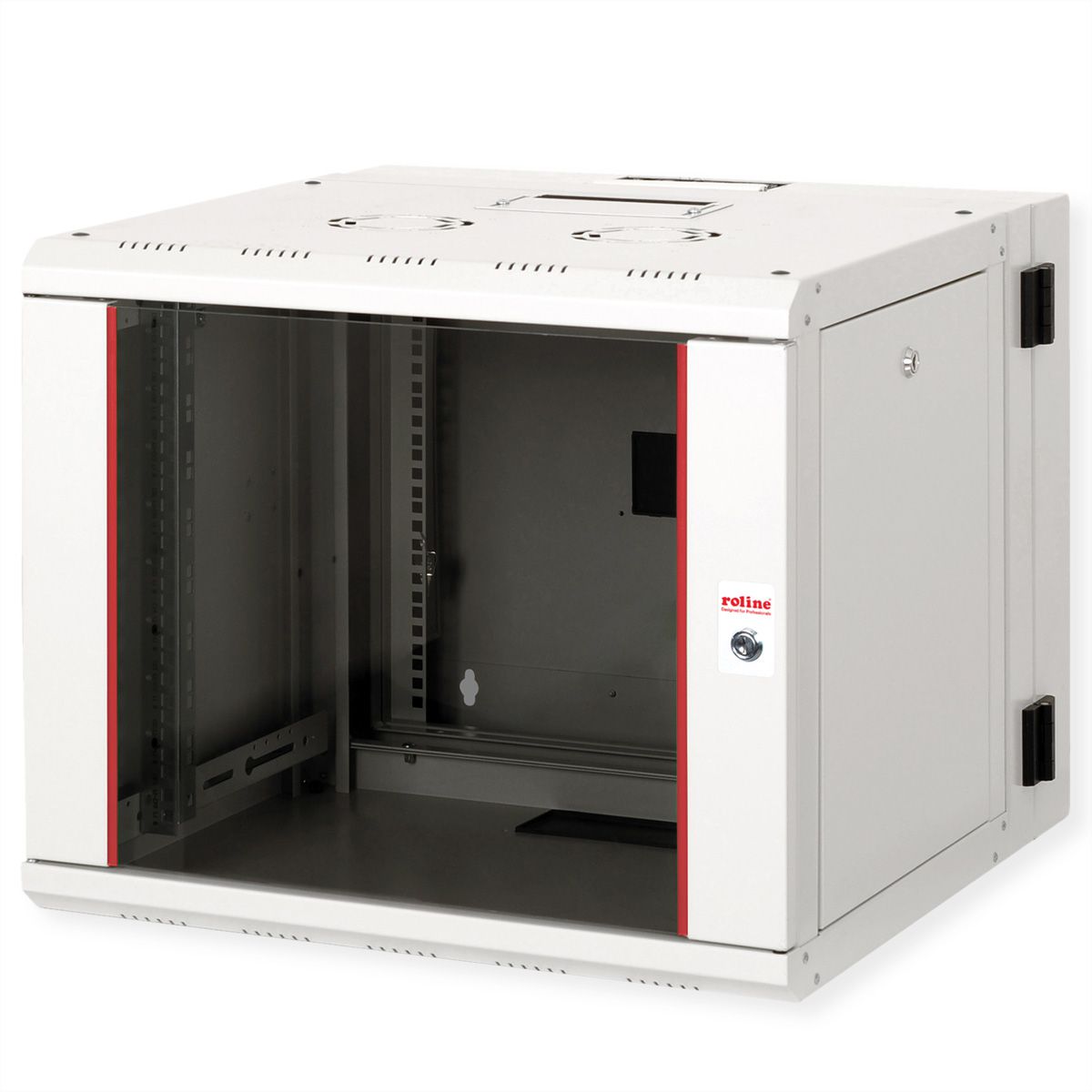 ROLINE 19-Zoll Wandgehäuse Pro 9 HE, 600x600 BxT zweiteilig schwenkbar grau