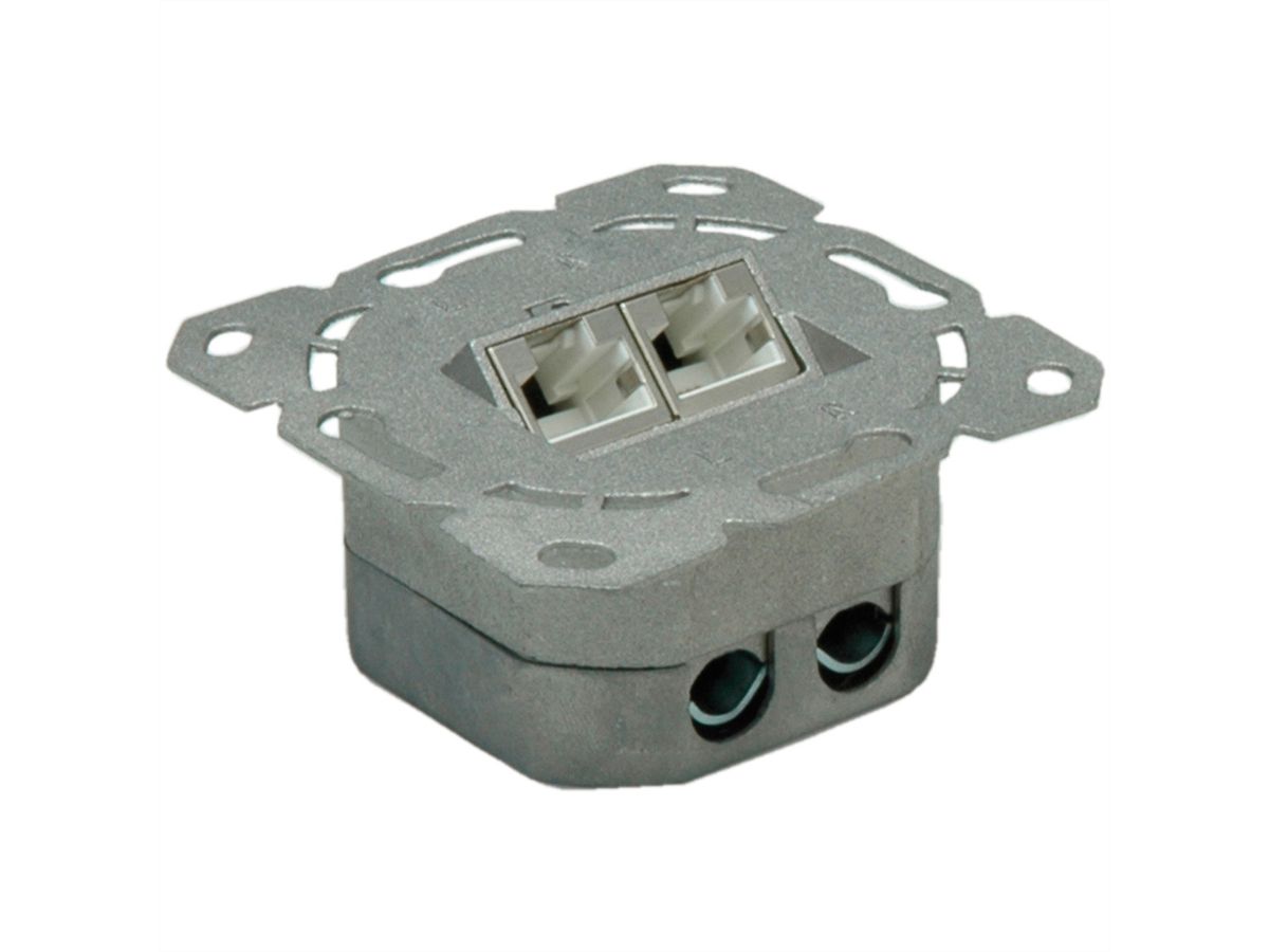 VALUE Cat.6A (Class EA) Dose, 2x STP, Unterputz, senkrecht, weiss