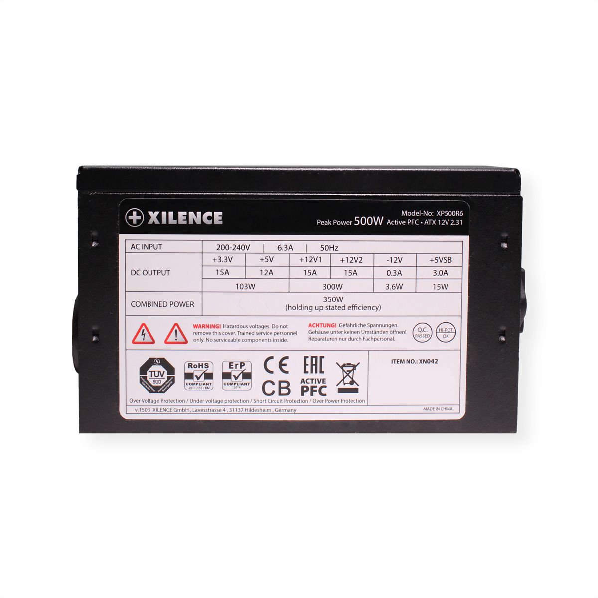 Xilence XP500R6 PC Netzteil, 500W Peak Power, ATX