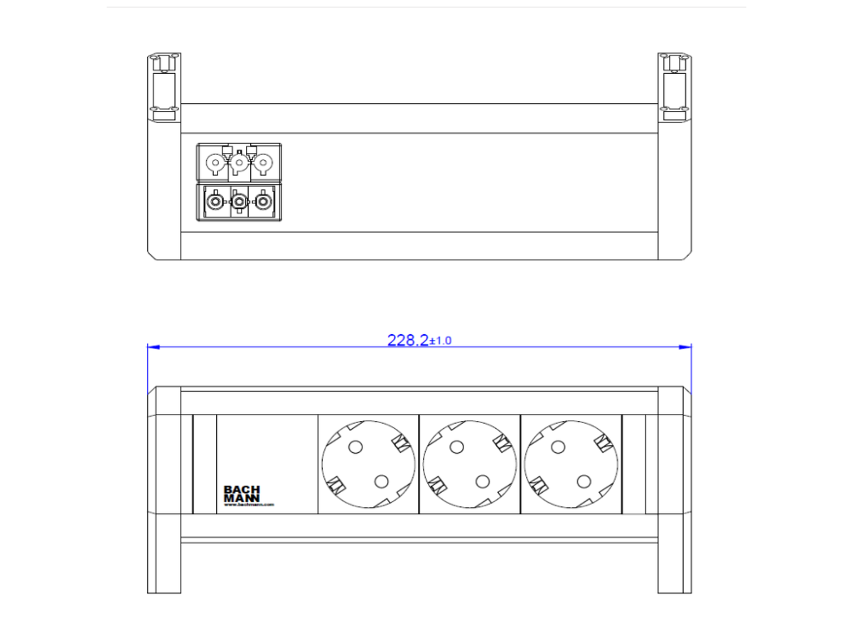 BACHMANN DESK 3xCEE7/3 GST18 RAL9010