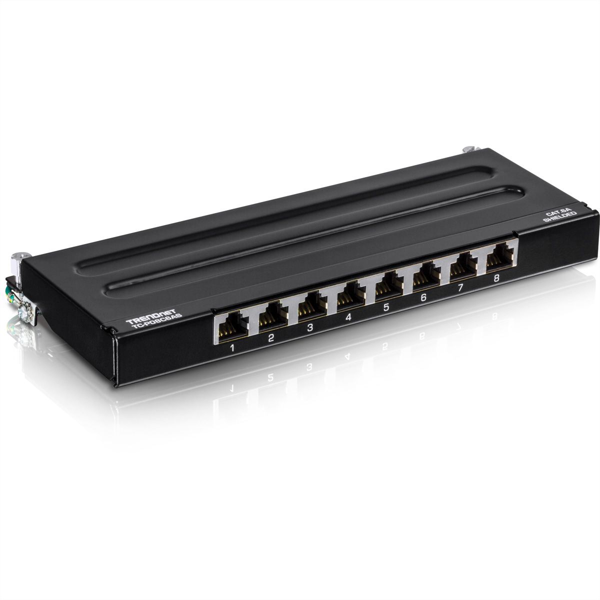 TRENDnet TC-P08C6AS Tableau de connexion renforcés à 8 ports Cat6A, avec fixation murale