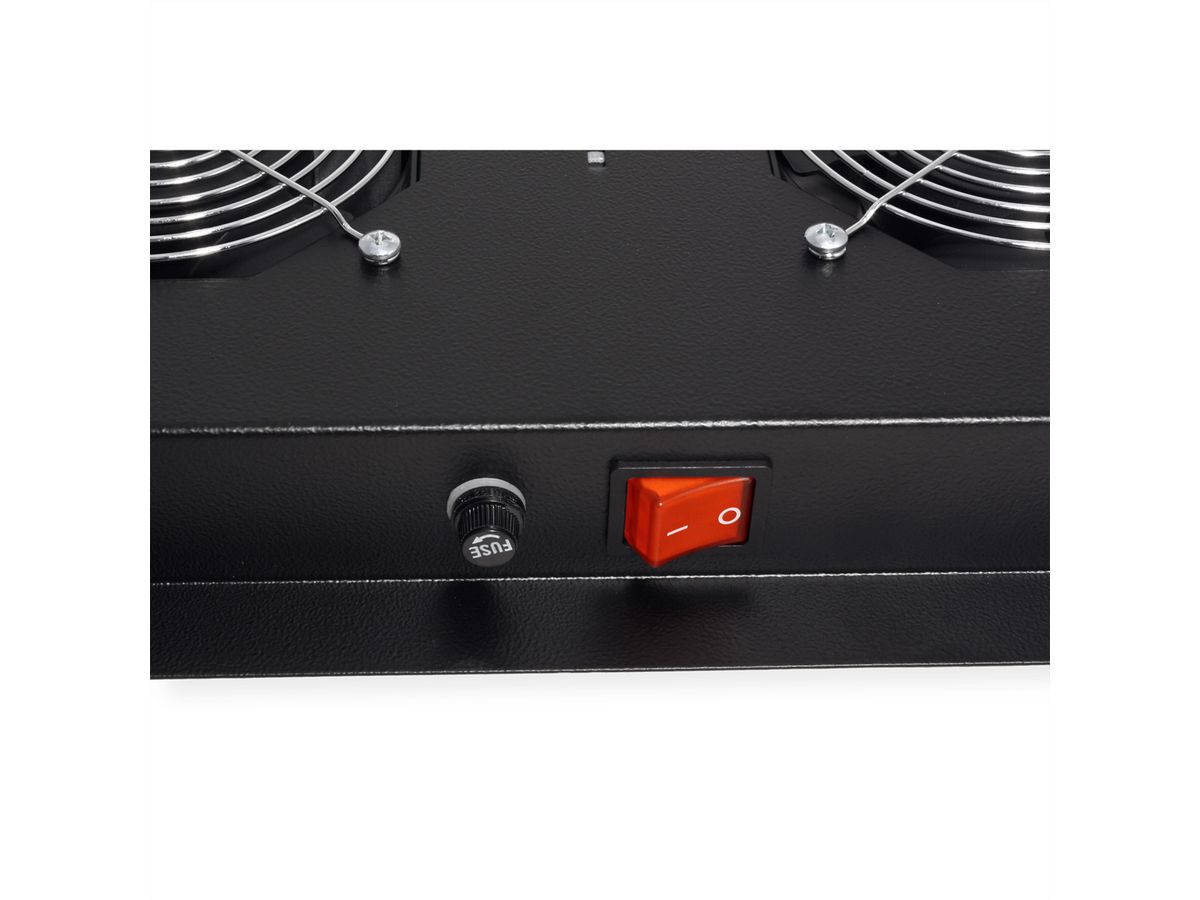 ROLINE 19-Zoll Dachlüftereinheit 4 Lüfter, Thermostat , schwarz