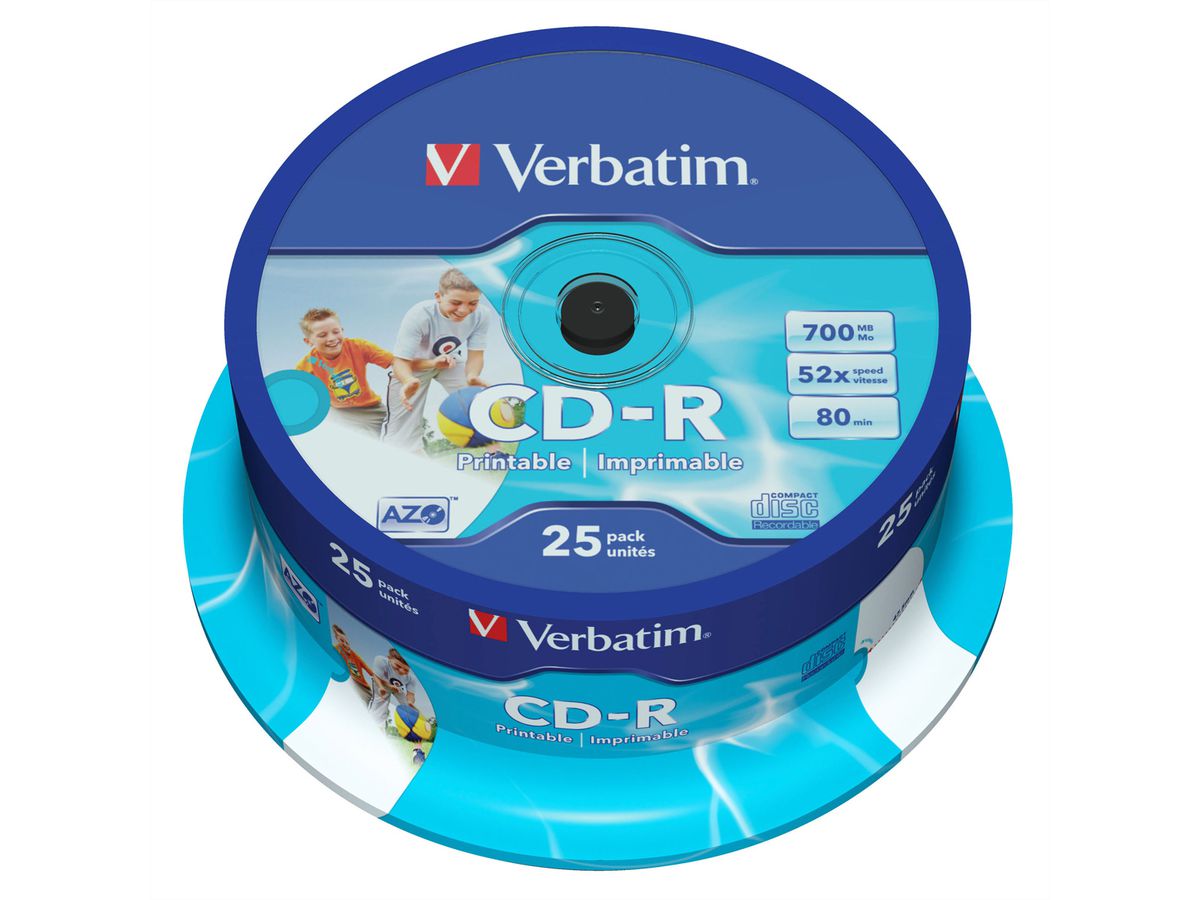 Verbatim CD-R Spindle 700MB 52x Print 25