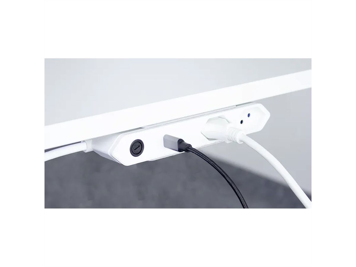 Steffen Steckdosenleiste IQ 2fach, 2xT13 + 1xUSB-C PD 18W, weiss, 1.5m