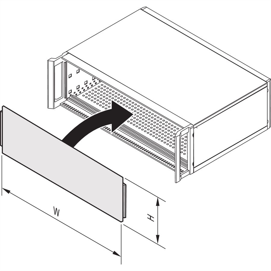 SCHROFF Face avant, pleine largeur, fendue, non blindée pour RatiopacPRO 2 U, AIR 3 U, 84 CV, 2,5 mm, alu