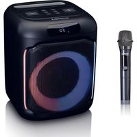 Lenco Lautsprecher PA-101BK, schwarz, 100 W, Beleuchtung, wireless Mikrofon