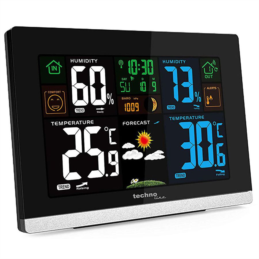 Technoline Station météo WS6462 noir Indication du point de rosée, indication de la pression atmosphérique