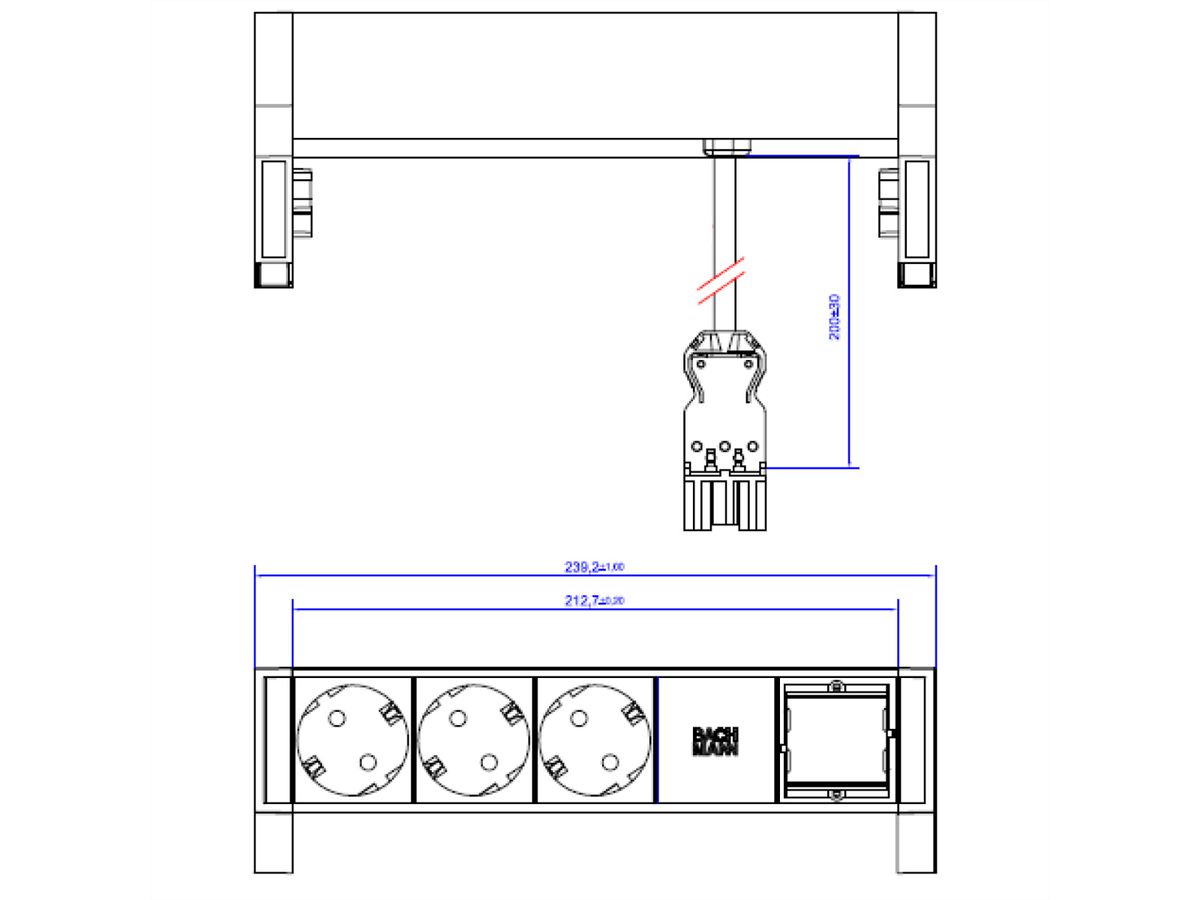 BACHMANN DESK2 3x contact de protection 1x ABD GST18, blanc