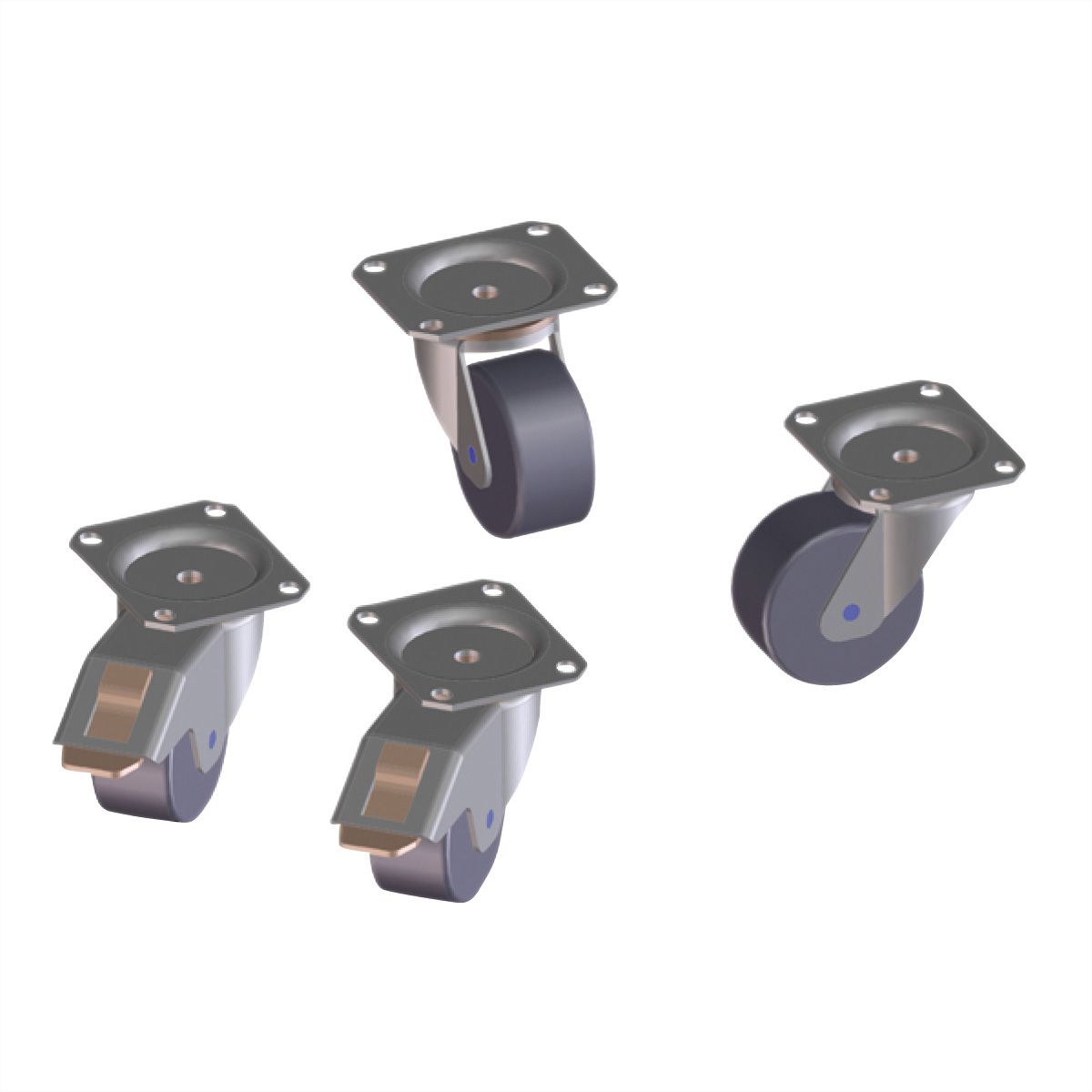 APRANET Kit de roulettes pour socle