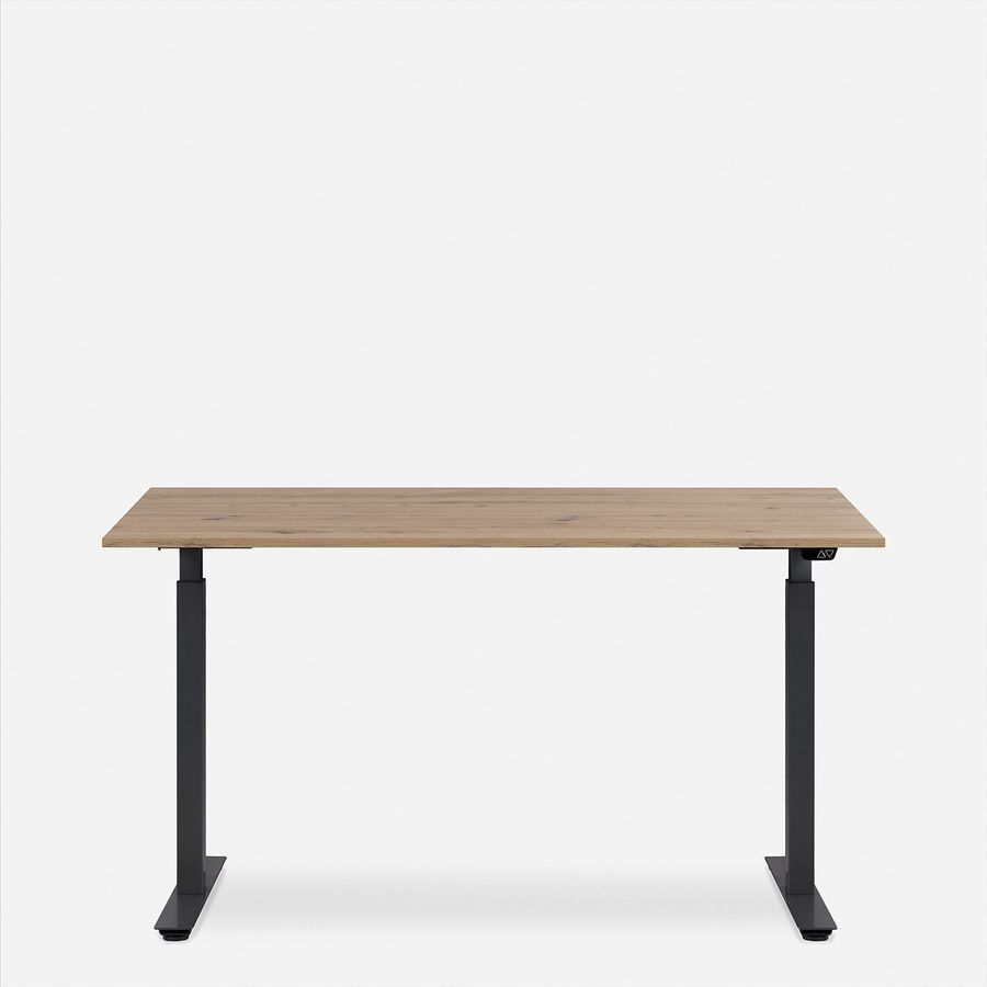 WRK21 Schreibtisch Smart 120 x 80 cm, Höhenverstellbar, Kendal Eiche / Schwarz