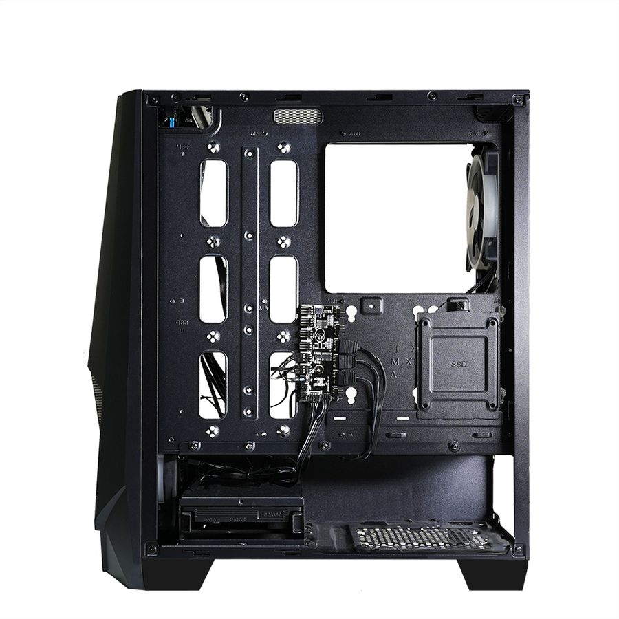Xilence Xilent Blast X505.ARGB Gaming PC Gehäuse, RGB ATX Midi Tower, schwarz