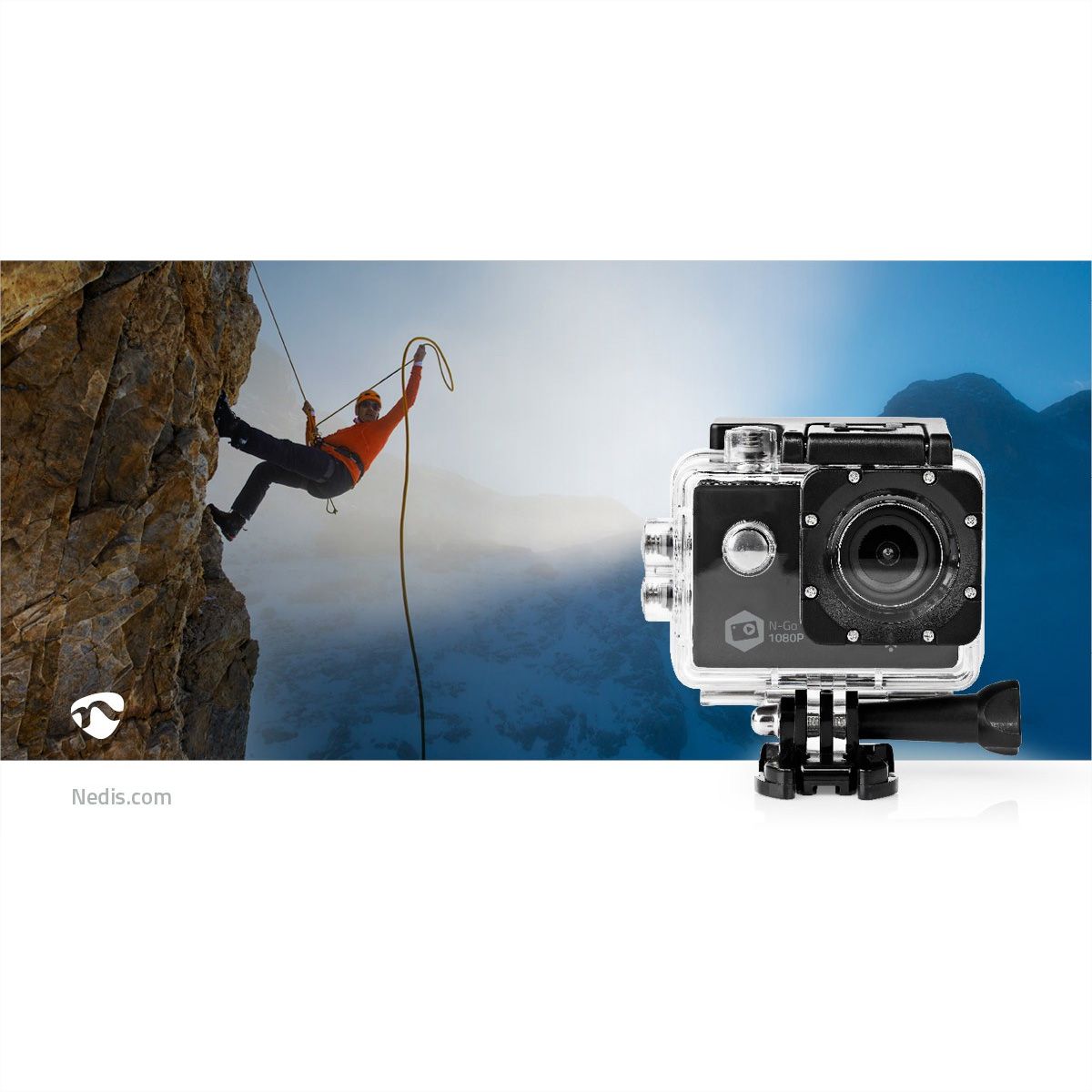 Nedis Action Cam 1080p, 1 Screen, 12Mp., 30fps, Wasserdicht bis 30m