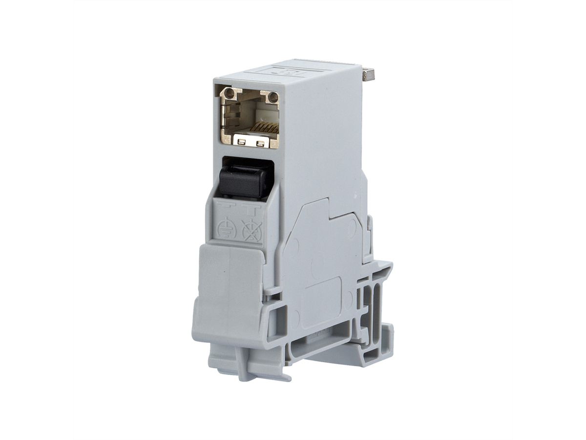 METZ CONNECT E-DAT Industry rail de serrage TS35, RJ45 insert de field jack Cat.6 Class EA, T568B