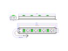 BACHMANN réglette de protection 4x contact de protection, 4x interrupteur, 2 m