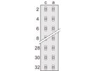 Connecteur SCHROFF de type D, EN 60603, DIN 41612, mâle, 32 contacts, broches à souder, 3 mm