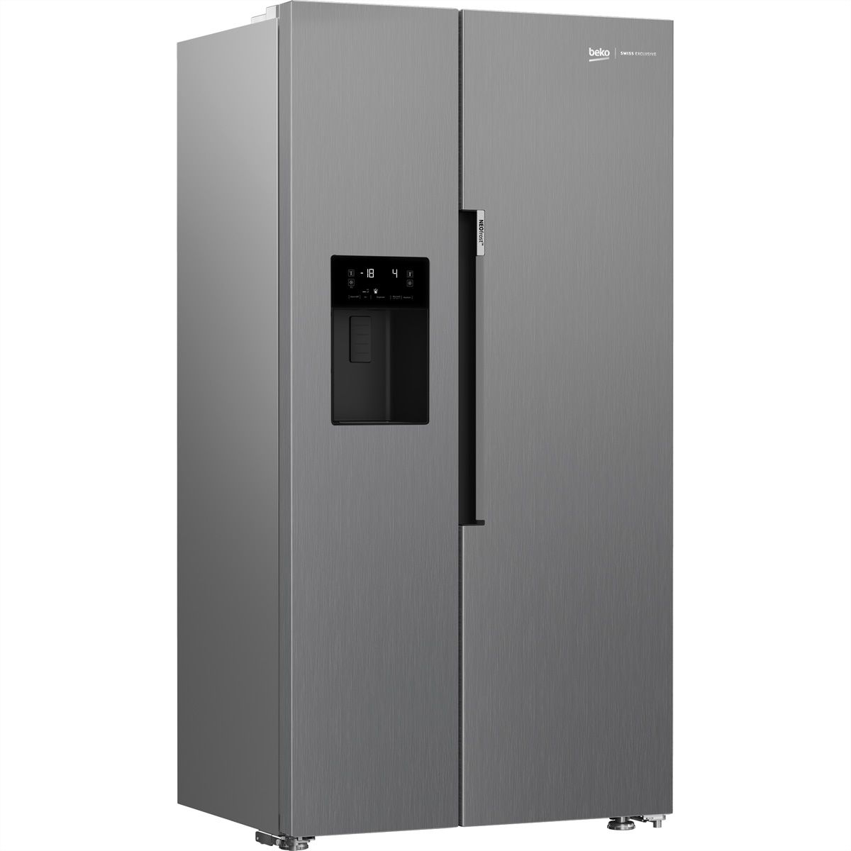 BEKO Side by Side GN162341PTCHN, 525l, No Frost, argent, Distributeur d'eau avec Ice