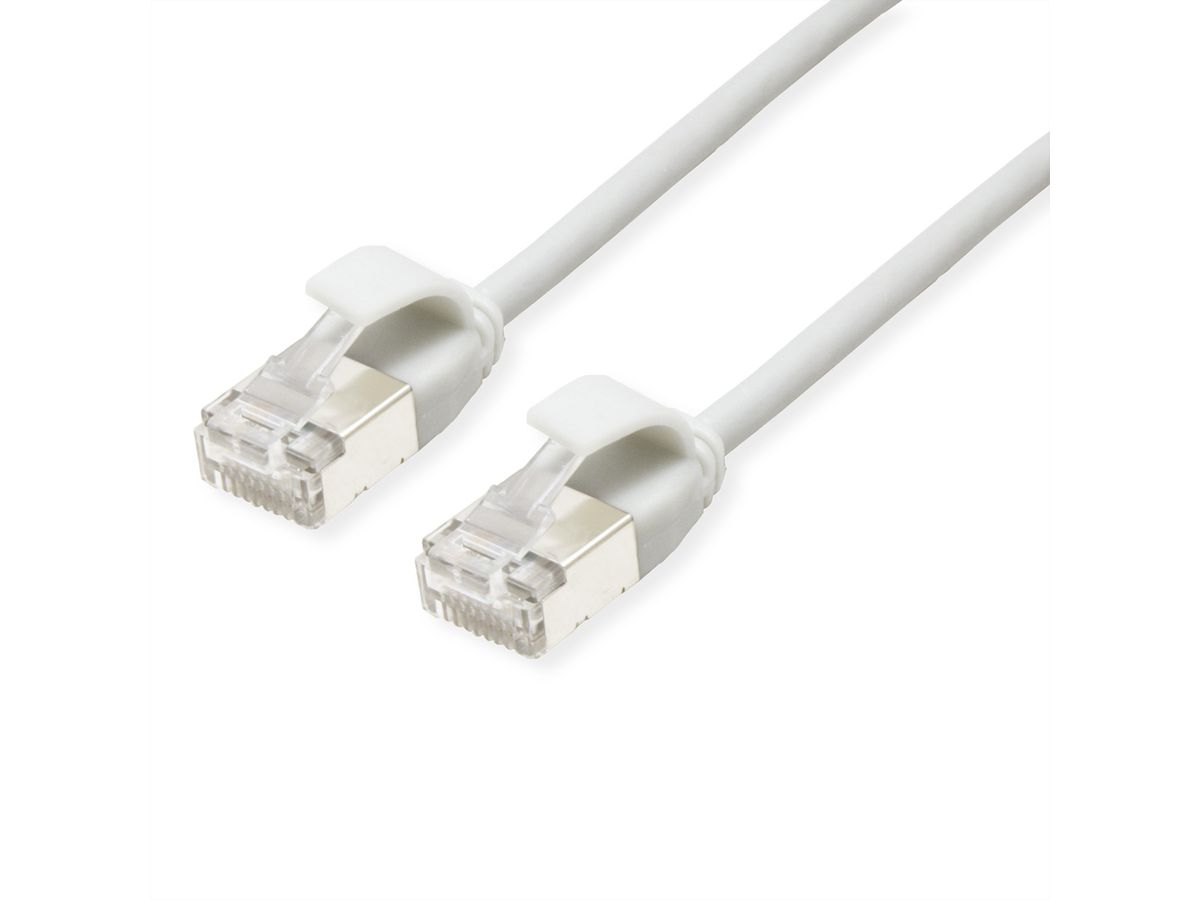ROLINE U/FTP DataCenter Patchkabel Kat.6A (Class EA), LSOH, slim, weiß, 0,15 m