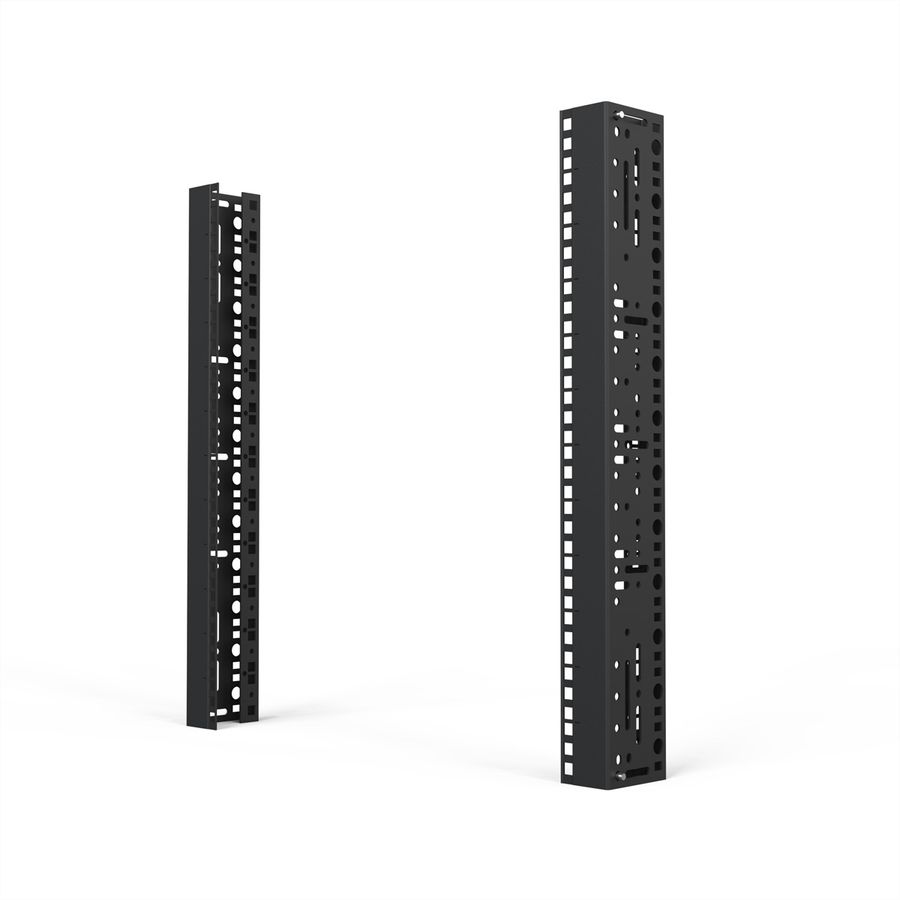 SCHROFF 19"-Winkelprofil mit Universal-Lochung (EIA), RAL 7021 - WINKELPROFIL 19"12HE 7021(2X)