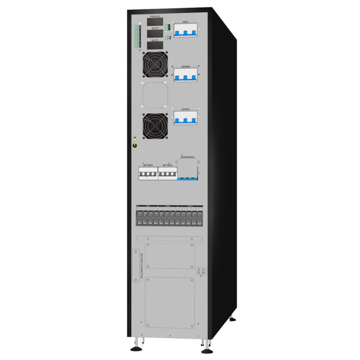 AEC IST7 30kVA - Online Tower USV –  34x 40Ah Batterien – 11 Min. Autonomie bei 100% Last, keine internen Batterien – externer Batterieschrank BB5 mit 34x 40Ah LL