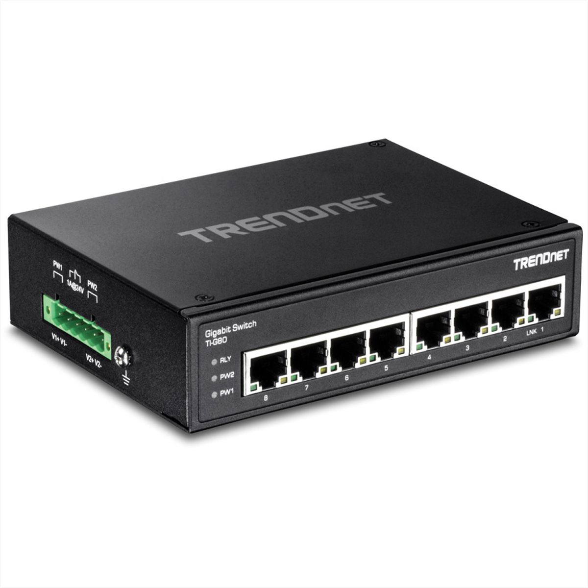 TRENDnet TI-G80 8-Port Gehärteter Industrieller Gigabit DIN-Rail Switch