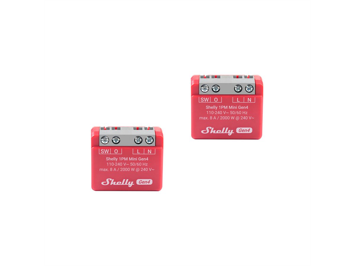 Shelly Acteur de switch 1PM Mini Gen4, (Dual pack)