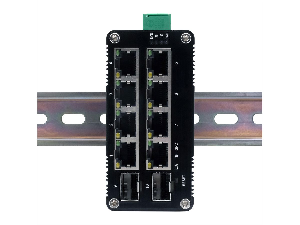 EXSYS EX-62035M-SFP 10-Port Industrial Gigabit Mini Switch Web Managed