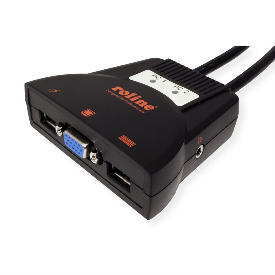 ROLINE KVM-Switch 'Star' 2 PCs, VGA, USB, Audio