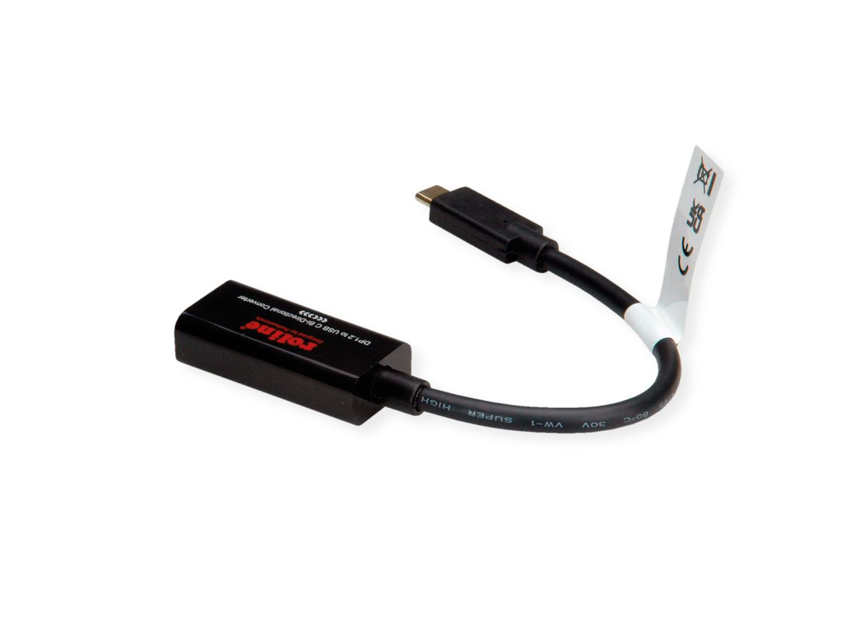 ROLINE Câble adaptateur USB-C - DisplayPort, v1.2, M/F, bidirectionnel, 0,2 m