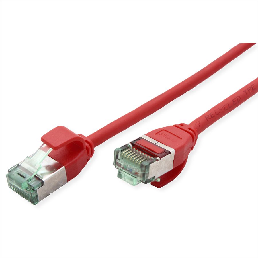 ROLINE RM Cordon DataCenter U/FTP Cat.6A (Classe EA), slim, rouge, 0,3 m