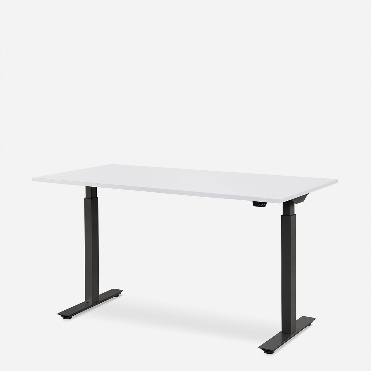 WRK21 Bureau Smart 100 x 60 cm, Hauteur réglable, Blanc uni / Noir