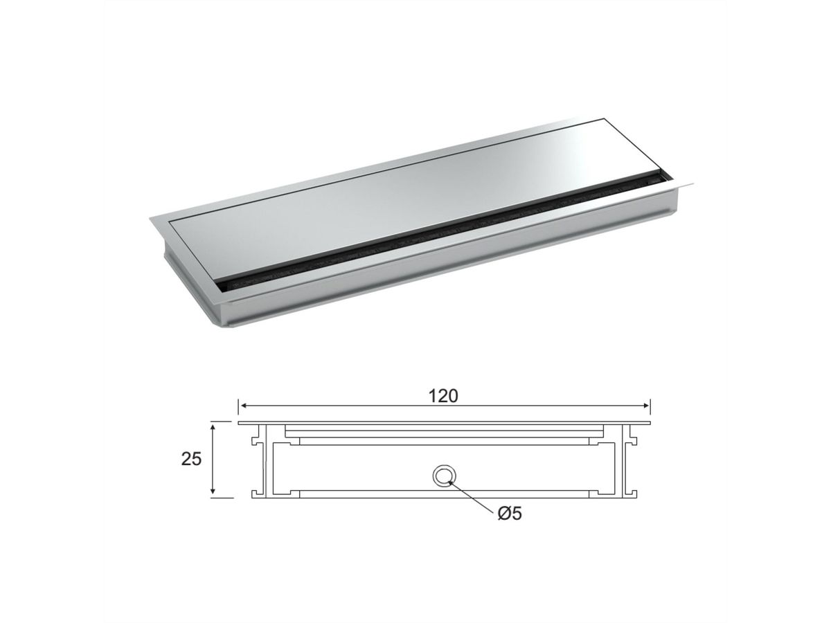 BACHMANN LOOP SQUARE Passe-câbles, argent