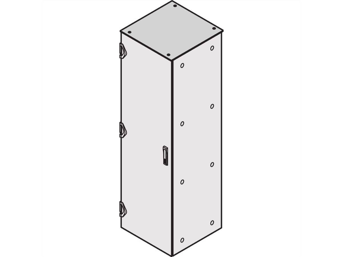 SCHROFF Flachdach, geschlossen - DACH 600B 300T RAL7021