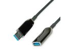ROLINE USB 3.2 Gen 1 Aktives Repeater Kabel (AOC), ST/BU, schwarz, 10 m
