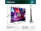 Hisense TV 43E7S PRO 43", QLED 4K, 144Hz, 300 Nits