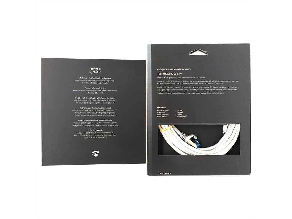 Nedis Cordon réseau S/FTP Cat.6A, blanc, 5.0m