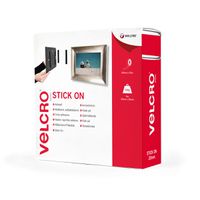 VELCRO® Bande 20mmx25m blanc, crochets & velours autocollants