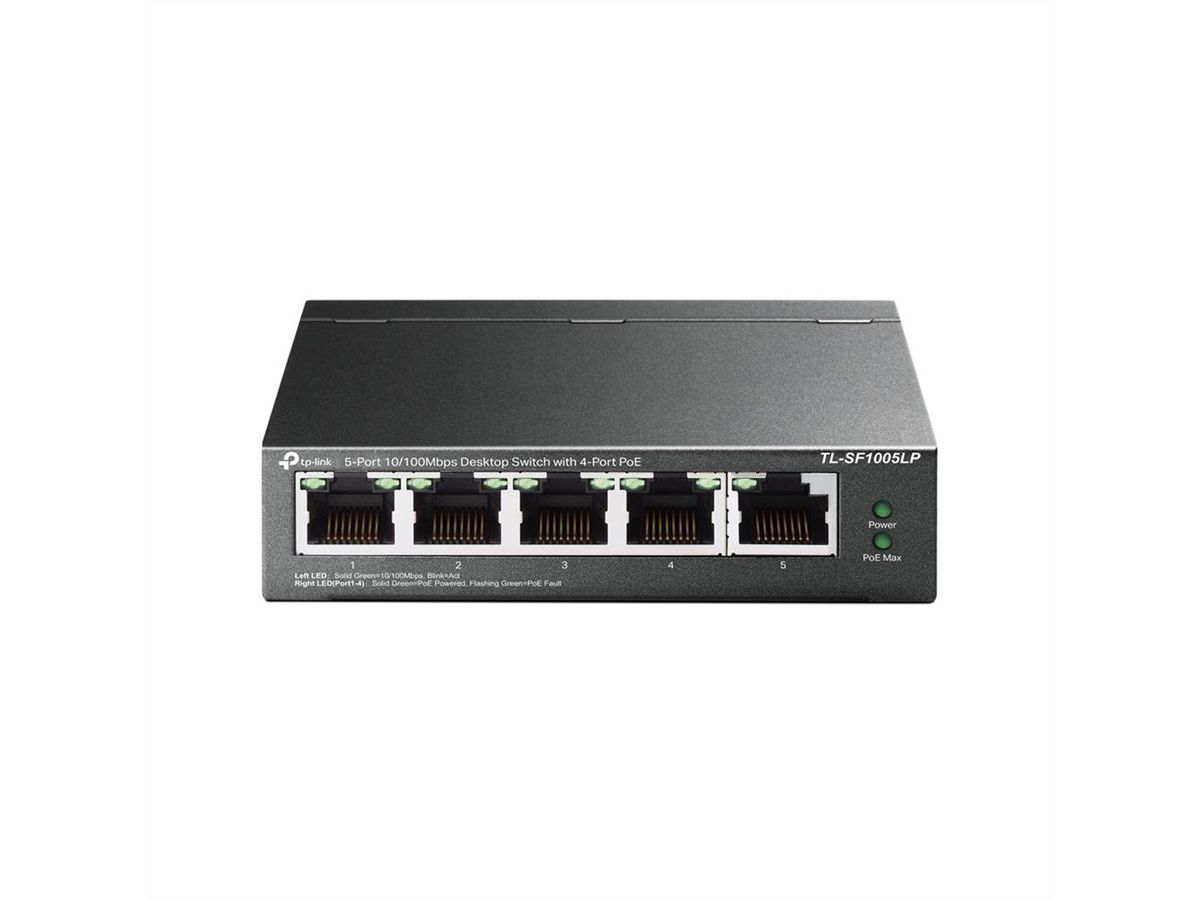TP-Link TL-SF1005LP PoE Switch , 4x 10/100 Mbps PoE Ports,Non-PoE Port