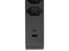 Steffen Steckdosenleiste IQ 3fach, PRO 3xT13 + 1xUSB-A 18W + 1xUSB-C PD 20W, 3m, schwarz