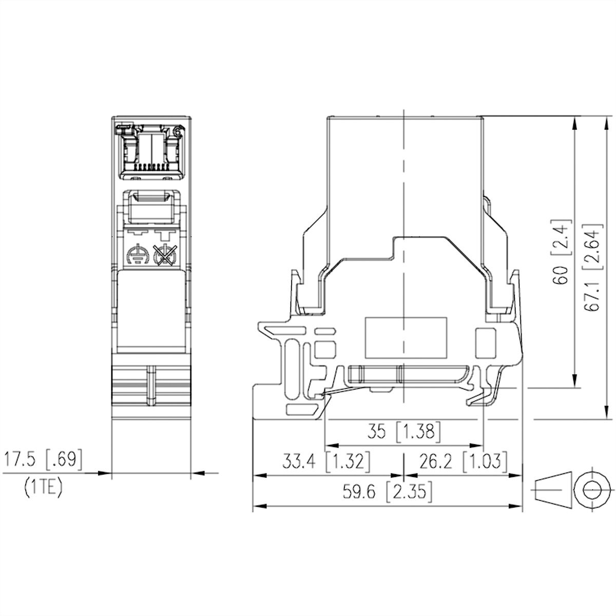 METZ CONNECT E-DAT Industry TS35 coupler insert
