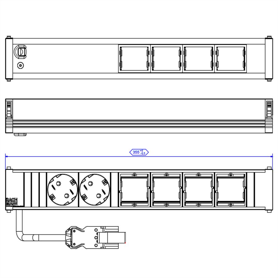 BACHMANN CONI Large 2x contact de protection 4x ABD