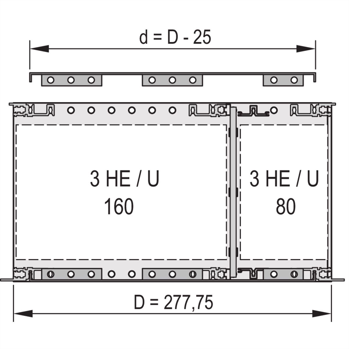 SCHROFF Abdeckblech für Anschraubung an die Seitenwand, 277,75 mm tief (VME64x) - ABDECKBL.EMC 84TE 277.75T 2ST
