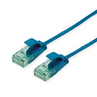 ROLINE RM Cordon Data Center UTP Cat.6A (Classe EA), slim, bleu, 0,15 m