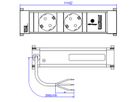 BACHMANN POWER FRAME 2xCEE7/3 USB Chargr, ALLEMAND