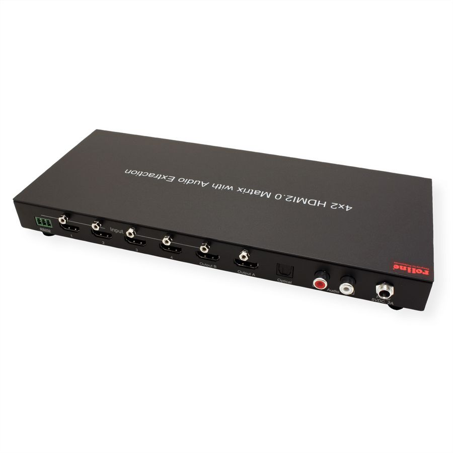 ROLINE Switch Matrix HDMI 4K, 4 x 2 avec télécommande